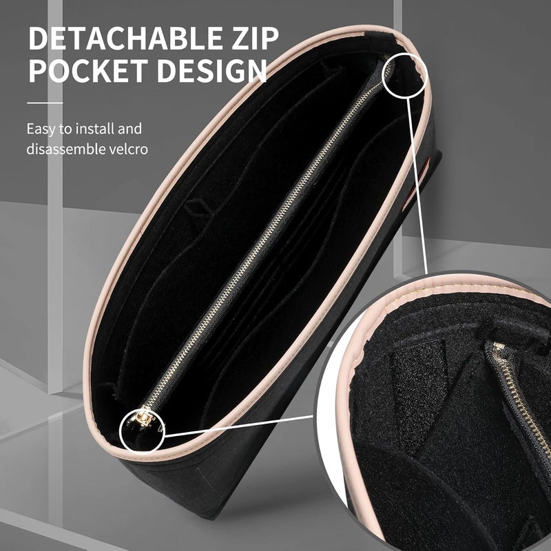 Doxo Purse Organizer Insert & Base Shaper, Felt Handbag & Tote Bag Fit LV Graceful MM More(Black,SL) - Image 3
